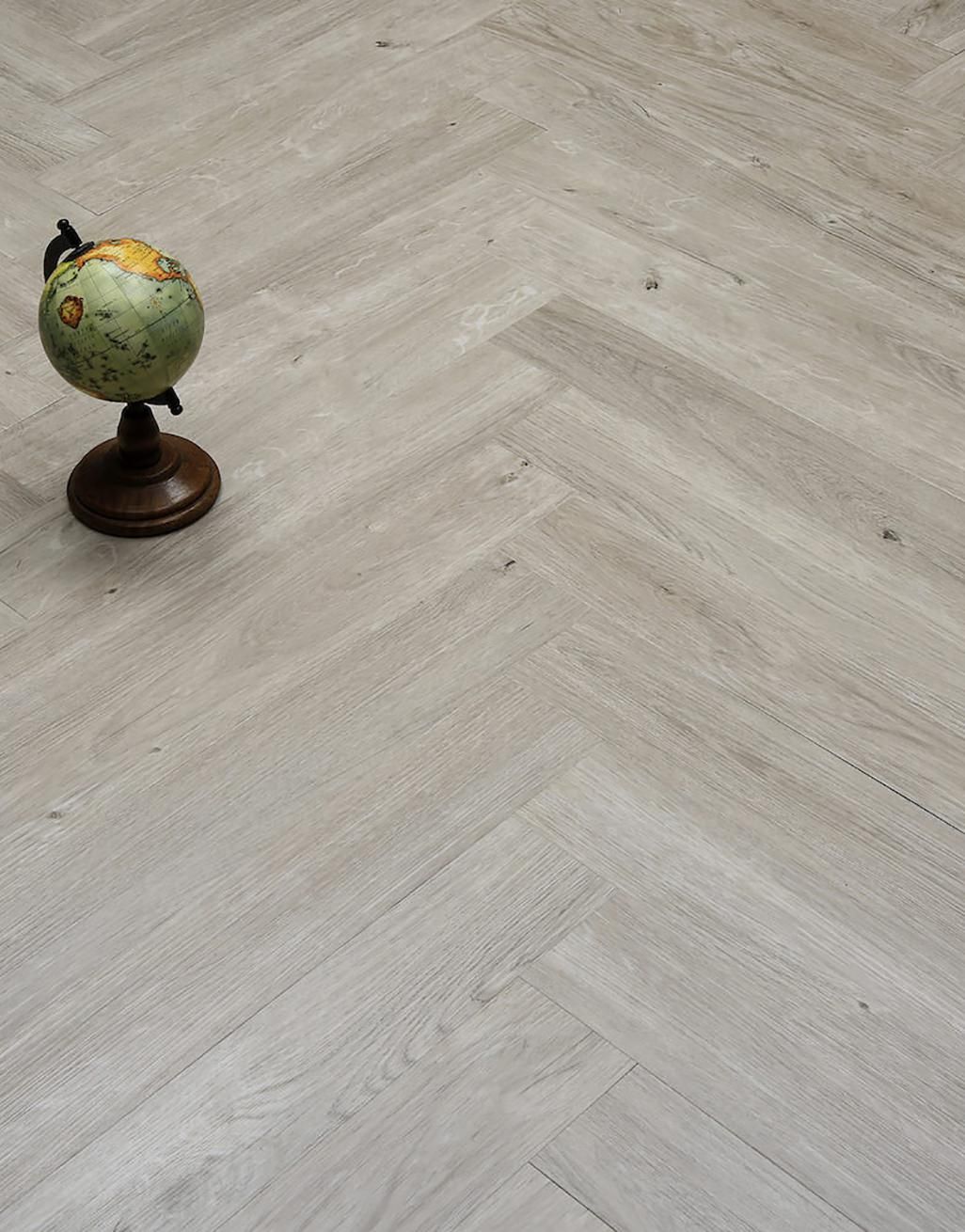 Herringbone - Light Grey Oak LVT Flooring 3