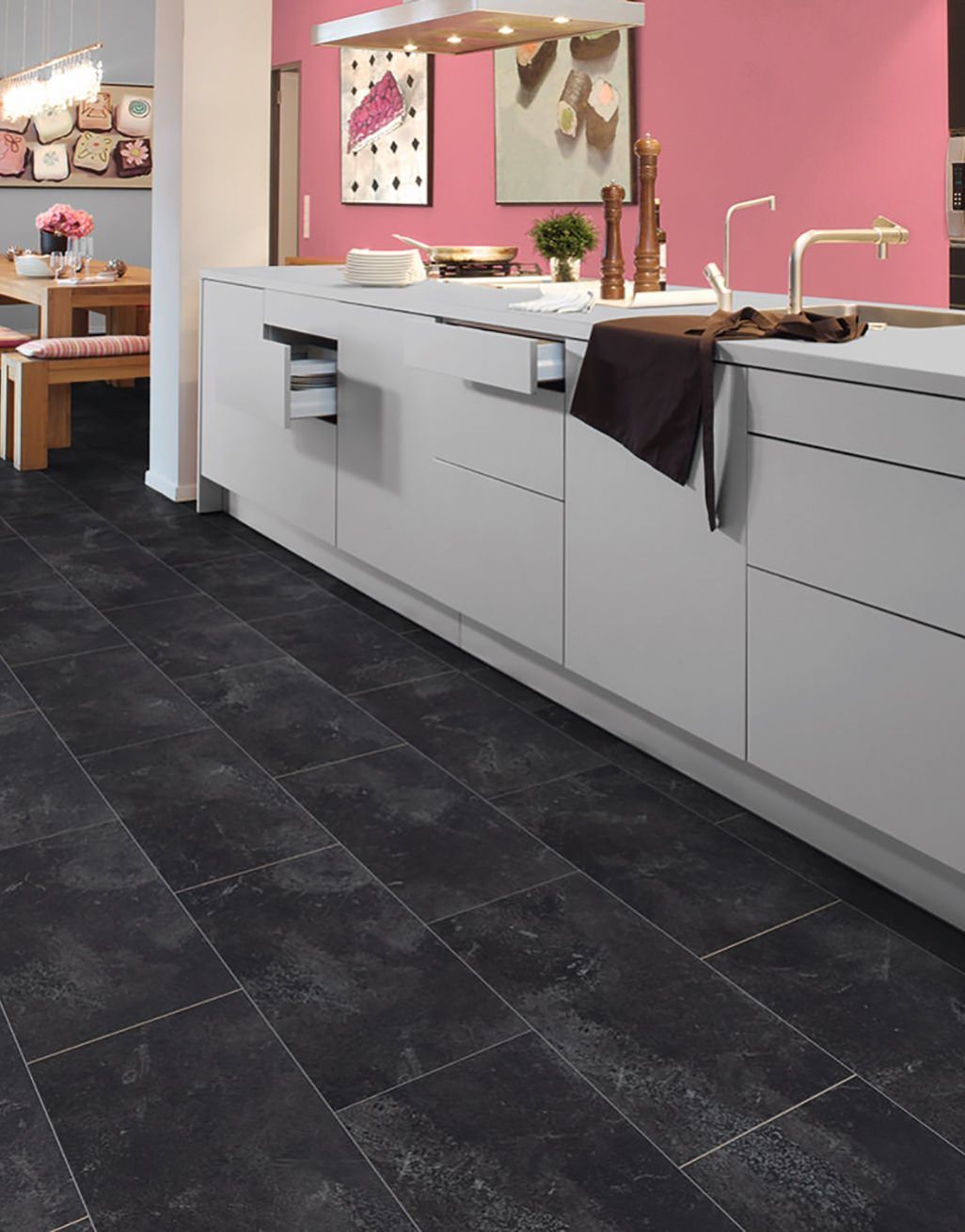 Verona Tile - Black Slate Laminate Flooring 2