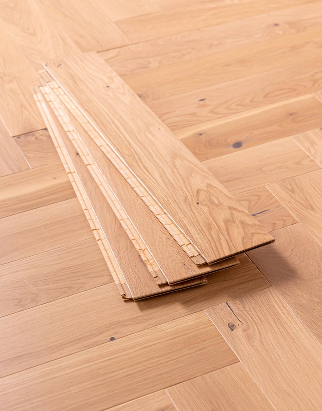 Carpenters Choice Herringbone Vanilla Oak Lacquered Engineered Wood Flooring 3