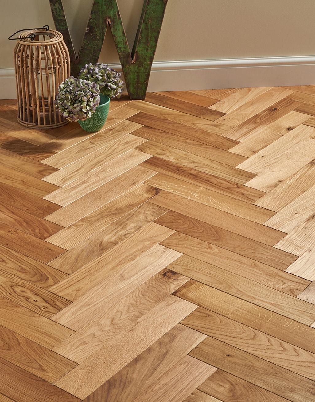 Trade Select Natural Oiled Herringbone Parquet Oak Solid Wood Flooring 1