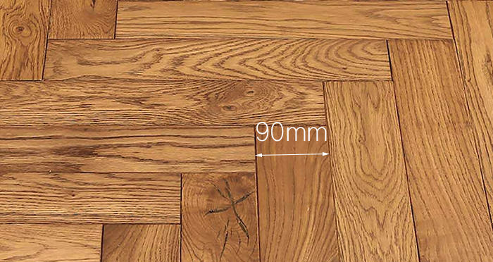 Park Avenue Herringbone Golden Oak Solid Wood Flooring - Descriptive 3