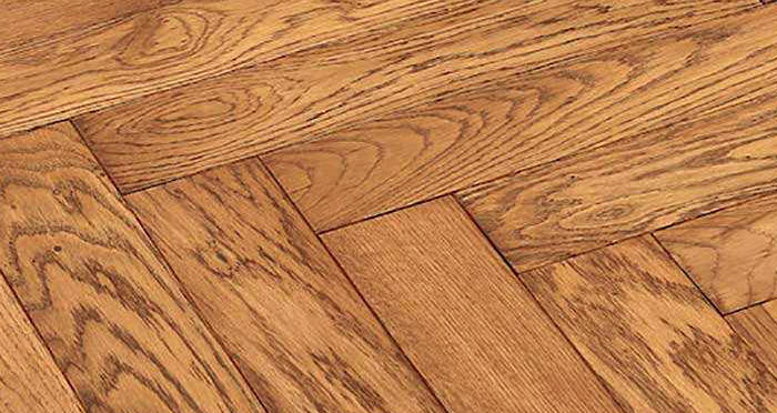 Park Avenue Herringbone Golden Oak Solid Wood Flooring - Descriptive 4
